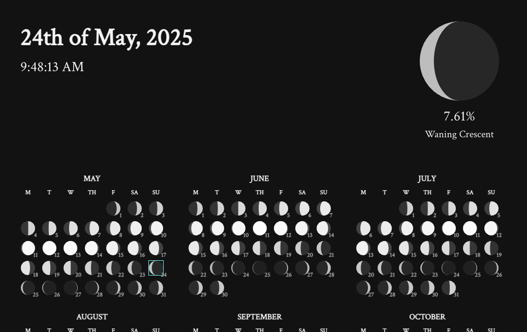Moon Calendar